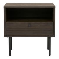 Beistelltisch Kyoto Dunkelbraun, L/B/H: 50x40x50cm - Eiche dunkel/Dunkelbraun, Basics, Holz/Metall (50/40/50cm)