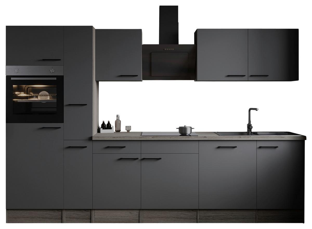 Küchenblock Oliver Grau, Eiche Dekor B: 310 Cm - Eichefarben/Eiche Artisan, Design, Holzwerkstoff (310cm) - Respekta