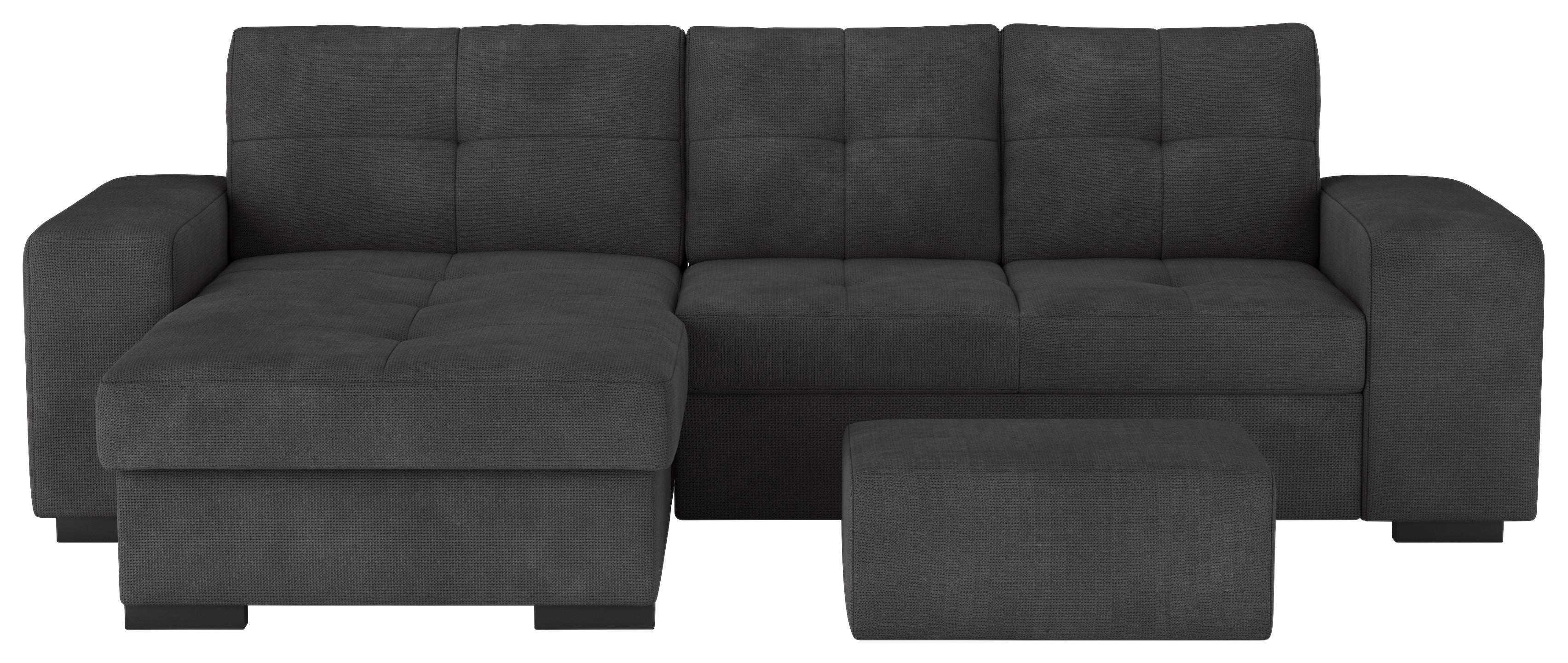 ECKSCHLAFSOFA Mattina Schwarz S: 156x268 cm - Schwarz, MODERN, Textil (156/268cm) - MID.YOU