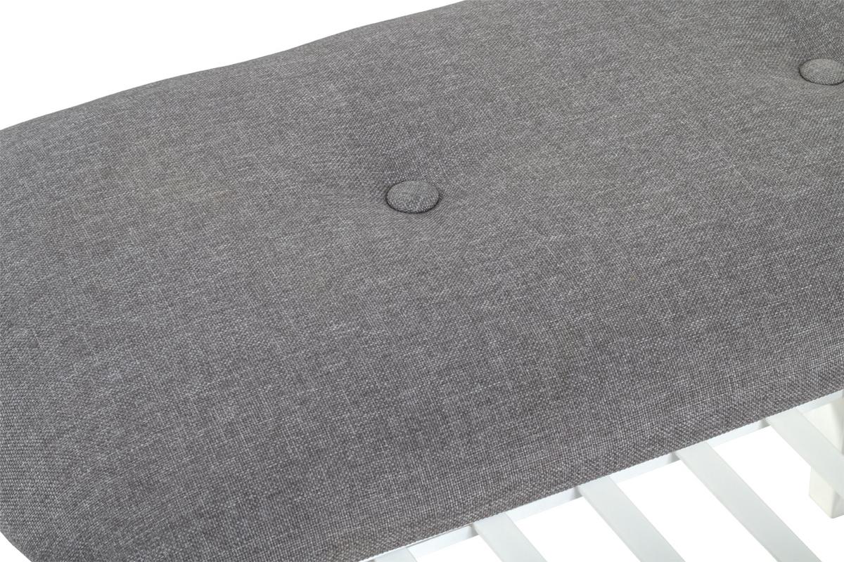 Lavica JULIA sivá/biela - sivá/biela, Basics, textil/prírodné materiály (60/44/30cm)