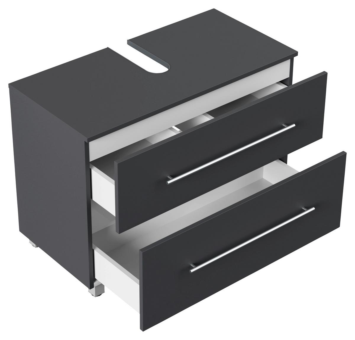 Waschbeckenunterschrank Mondial Graphitfarben B: 85 cm - Graphitfarben, MODERN, Holzwerkstoff (85/63/41,6cm) - MID.YOU