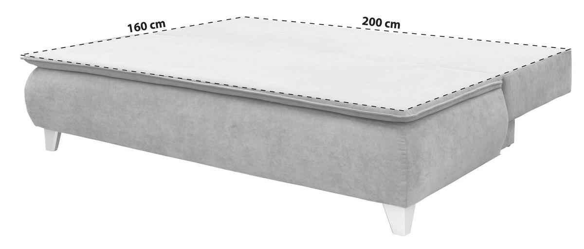 POHOVKA BOXSPRING Mona, sivá - svetlosivá, Modern, textil (208/100/106cm)