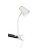 LED-Klemmleuchte Pongo Braun Weiß B: 9,5 cm - Weiß/Braun, Basics, Kunststoff/Metall (33/9,5/32cm)
