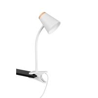 LED-Klemmleuchte Pongo Braun Weiß B: 9,5 cm - Weiß/Braun, Basics, Kunststoff/Metall (33/9,5/32cm)