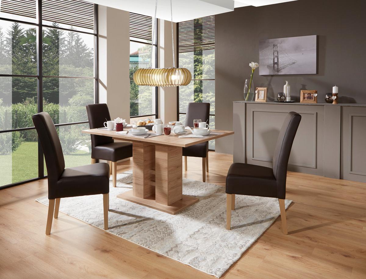 Esstisch Ausziehbar Helena 140-220x90 Cm Eiche Dekor - Eichefarben, KONVENTIONELL, Holzwerkstoff (140-220/76/90cm)