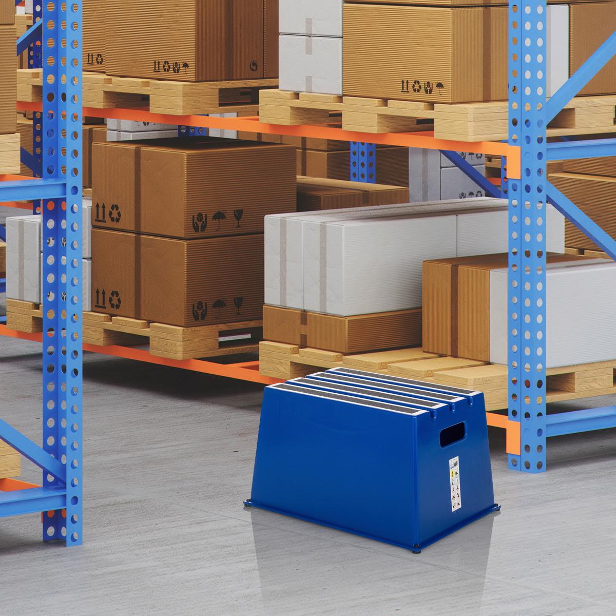 Tritthocker Tio-E1 - Blau, Basics, Kunststoff (52,5/31/37,5cm) - MID.YOU