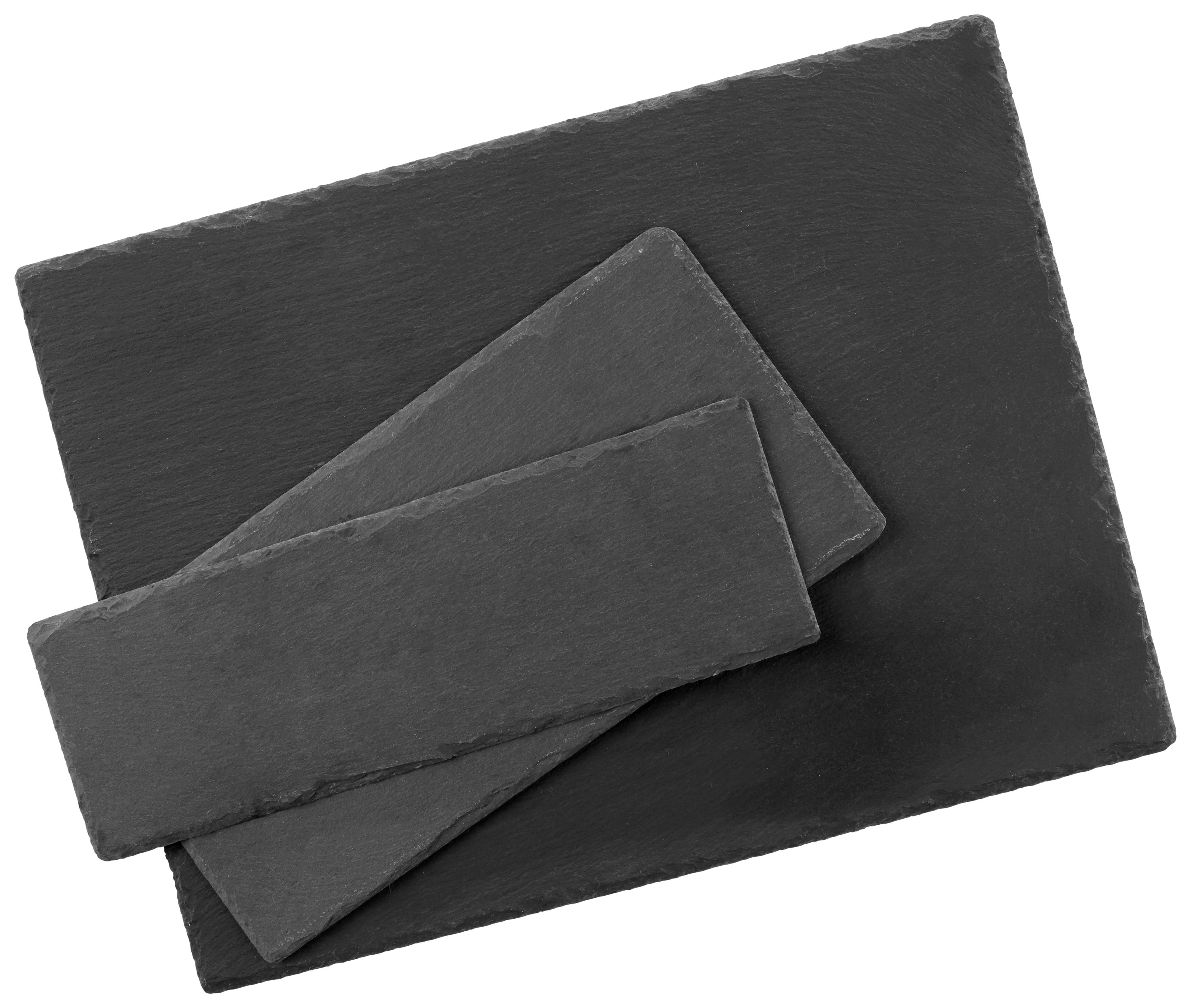 Servírovací Tanier Stoney - L - čierna, Moderný, plast/kameň (40/30/0,7cm) - Zandiara