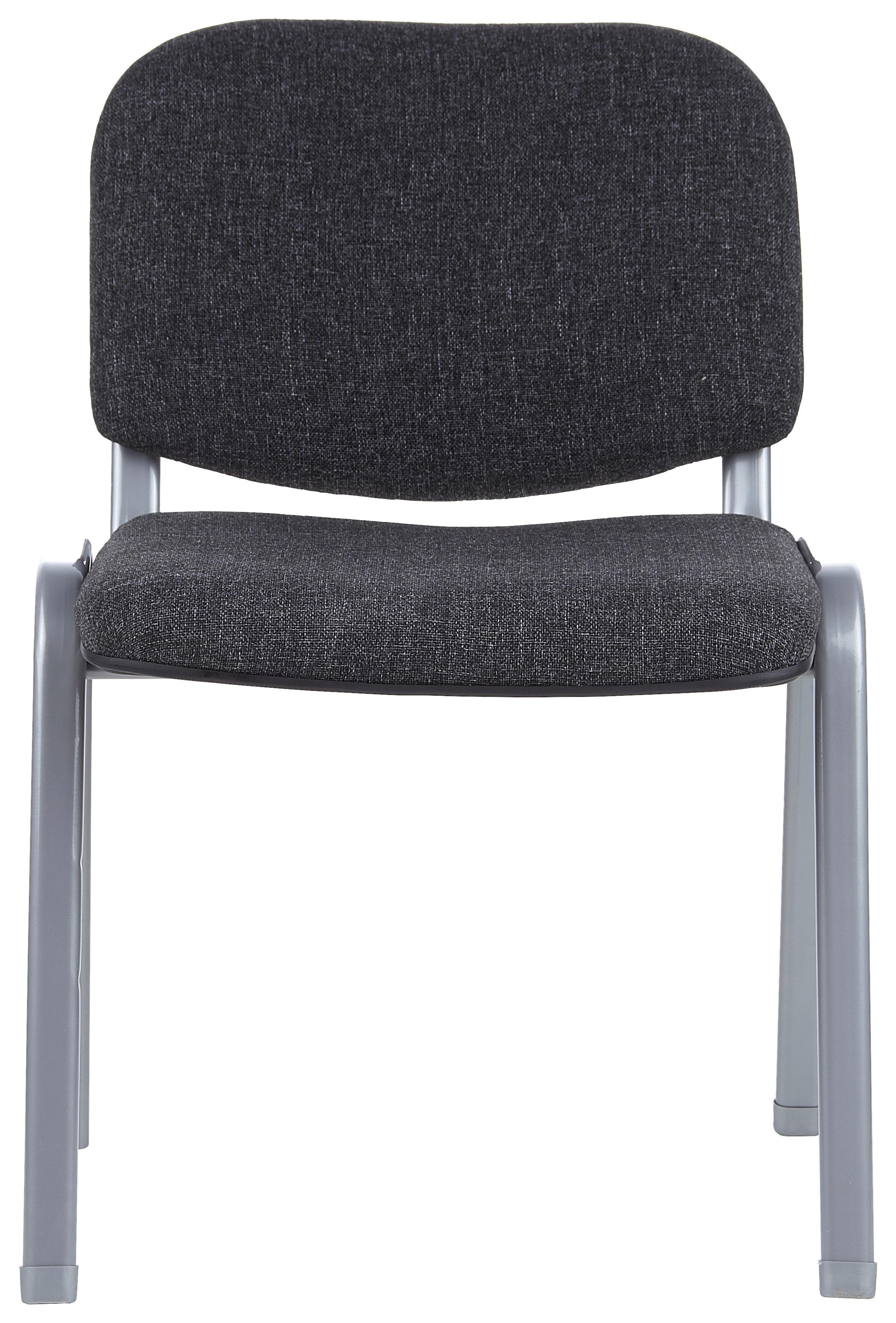 Besucherstuhl Xt 600 Stapelbar Anthrazit Bis 100 Kg - Anthrazit/Silberfarben, Basics, Textil/Metall (58/84/48cm) - MID.YOU