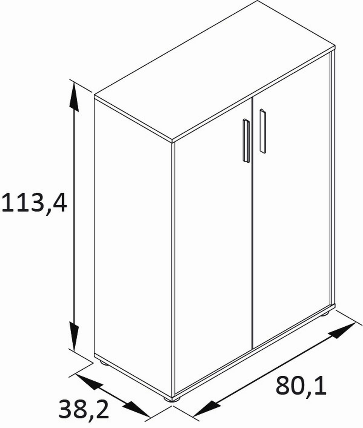 Aktenschrank Arezzo Eichefarben B: 80,1cm - Eichefarben, MODERN, Holzwerkstoff (80,1/113,4/38,2cm) - MID.YOU