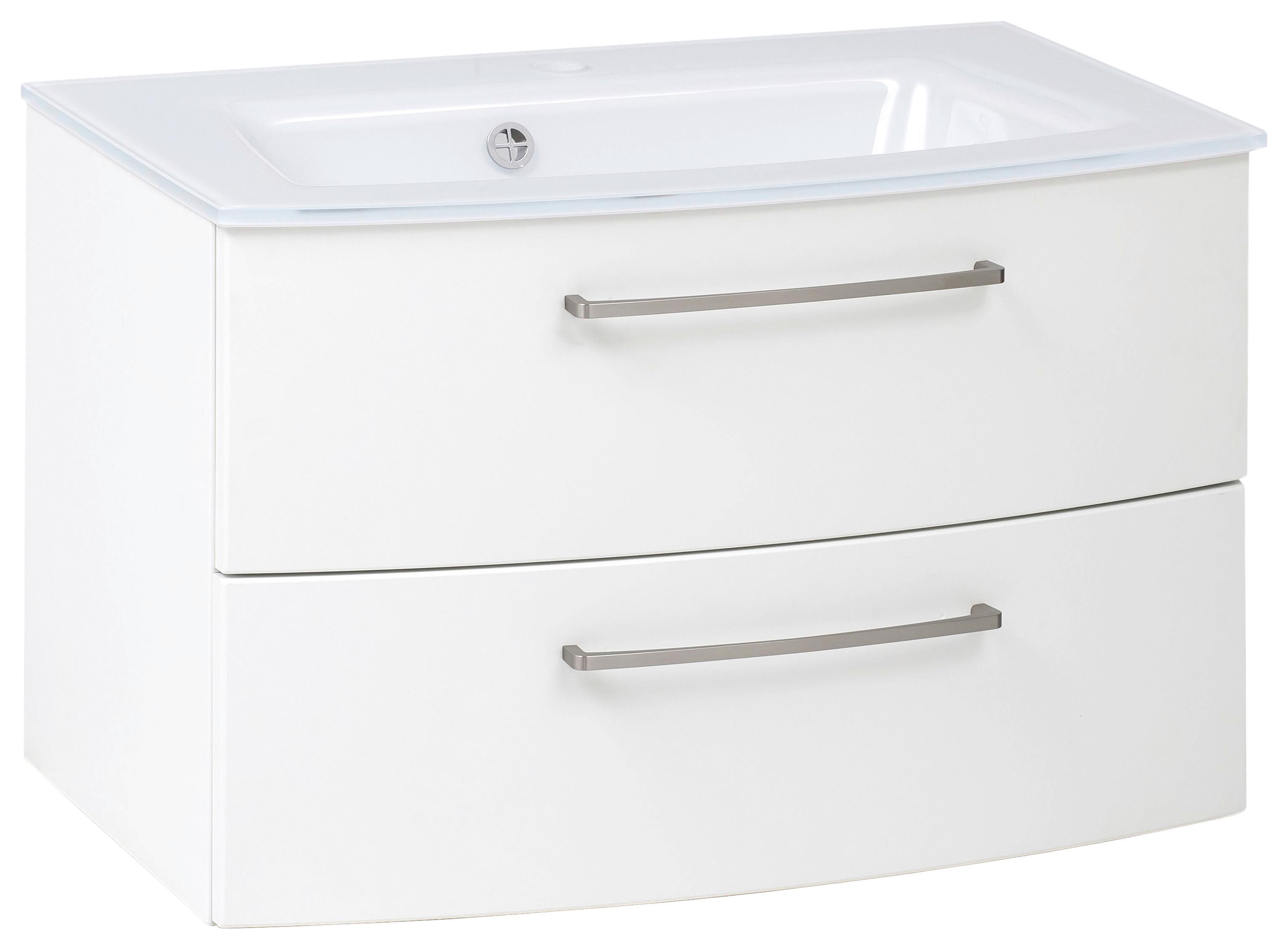 Waschbecken mit Unterschrank Stockholm B: 80cm, Weiß Dekor