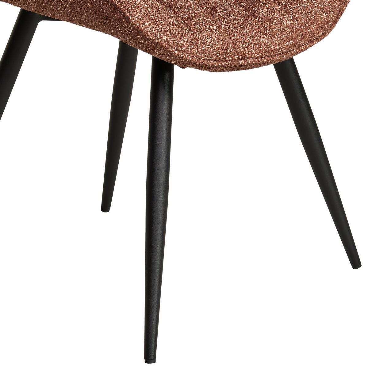 Vierfußstuhl Nikita Leinenoptik Braun, B: 54 Cm - Schwarz/Braun, KONVENTIONELL, Holz/Textil (54/88/61,5cm) - MID.YOU