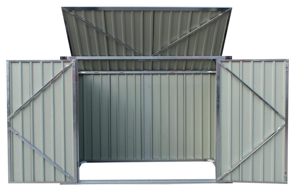 Mülltonnenbox für 2-3 Tonnen B/H/T: ca.185/117-133/100cm - Anthrazit, Basics, Metall (185/117-133/100cm)