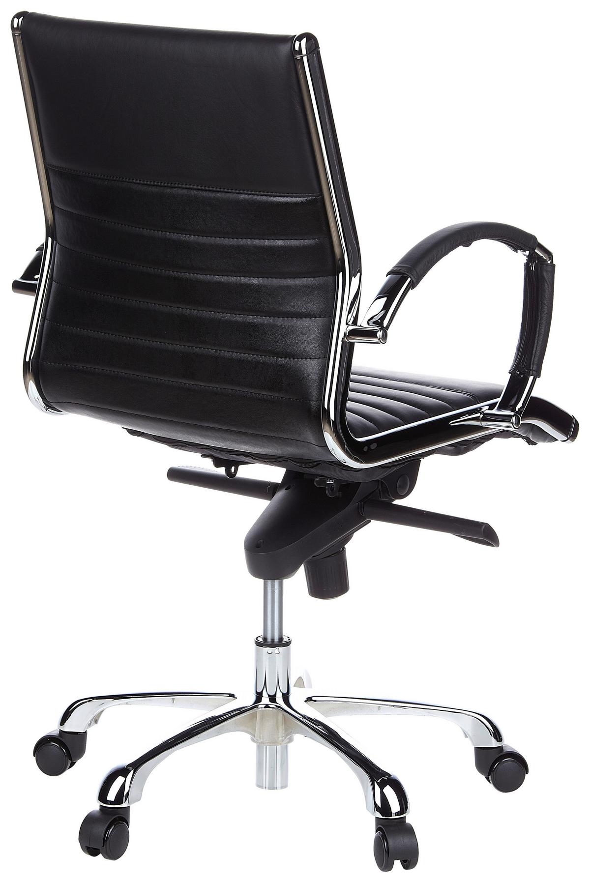 Drehstuhl Parma 10 Schwarz - Chromfarben/Schwarz, MODERN, Leder/Kunststoff (60/111/50cm) - MID.YOU