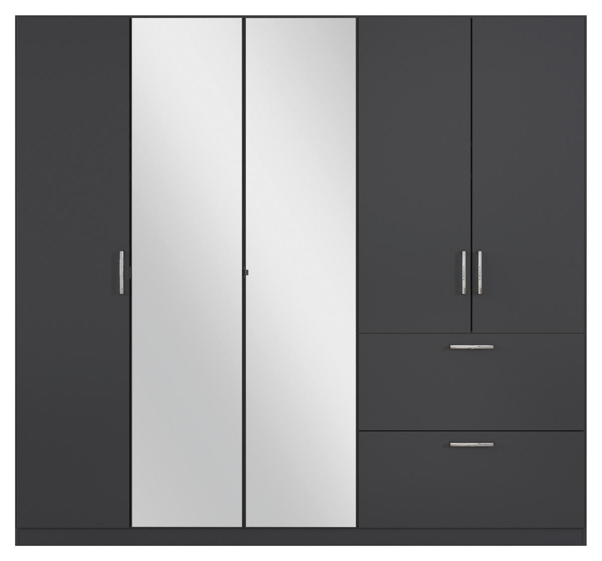 Drehtürenschrank Padua Grau B: 225 Cm - Grau, MODERN, Holzwerkstoff (225/210/54cm) - Rauch Möbel