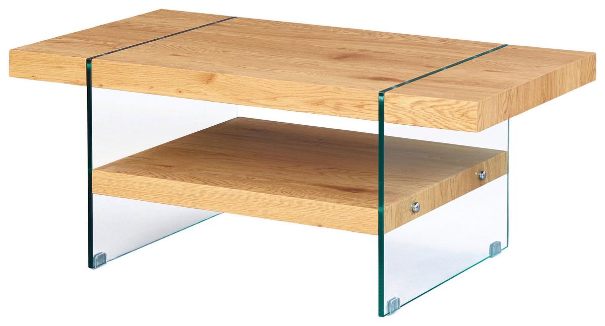 Couchtisch Benina - Wildeiche, Design, Glas/Holzwerkstoff (110/60/46cm) - Livetastic