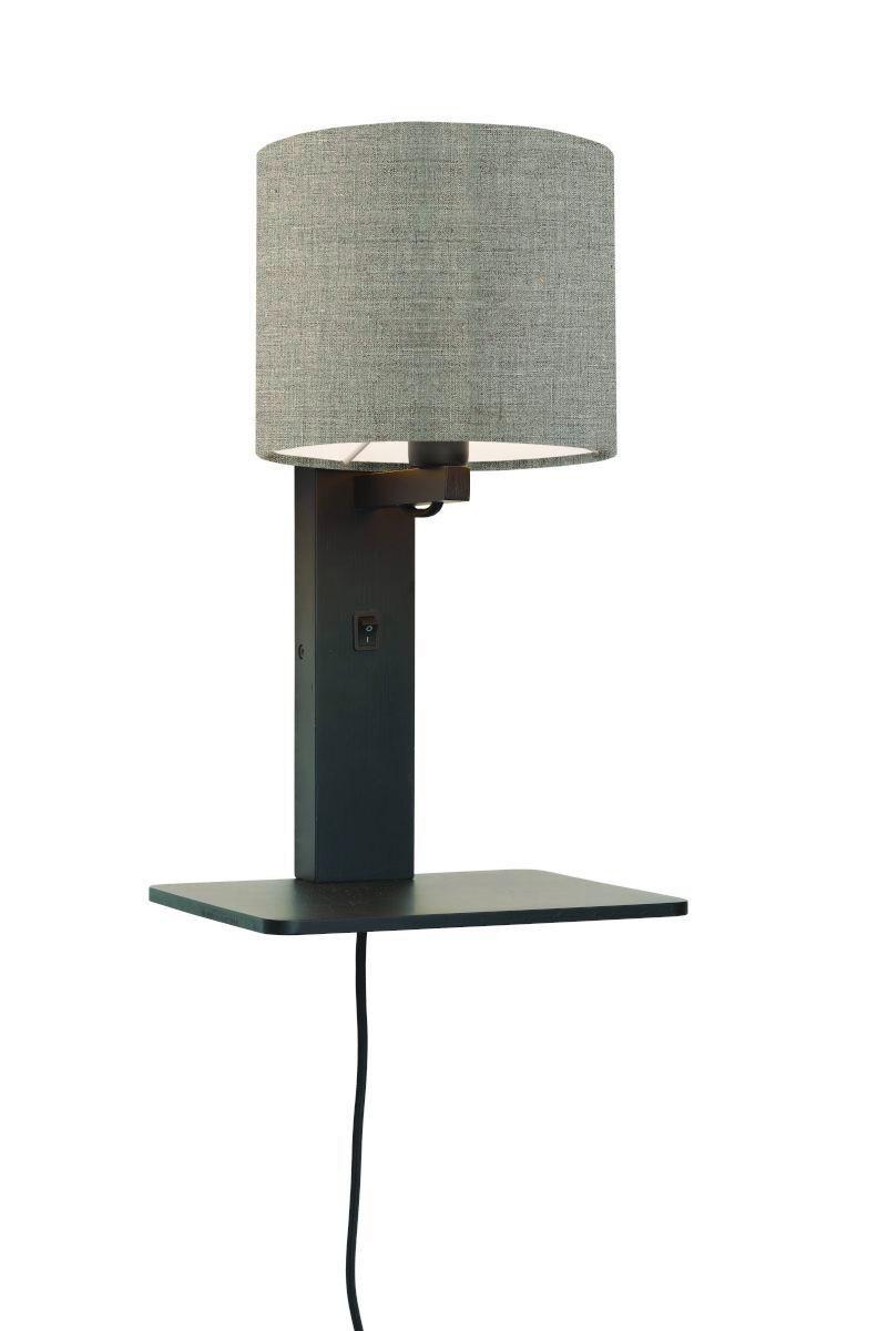 Wandleuchte Andes/W1/B/1815/Ld - Schwarz, Trend, Holz/Textil (19/24/36cm) - Good & Mojo