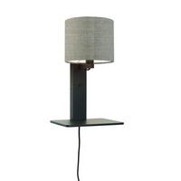 Wandleuchte Andes/W1/B/1815/Ld - Schwarz, Trend, Holz/Textil (19/24/36cm) - Good & Mojo