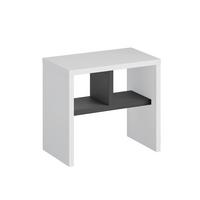 Beistelltisch Komoti Weiß/Anthrazit B: 50 cm - Anthrazit/Weiß, Design, Holzwerkstoff (50/29,5/45cm) - Livetastic