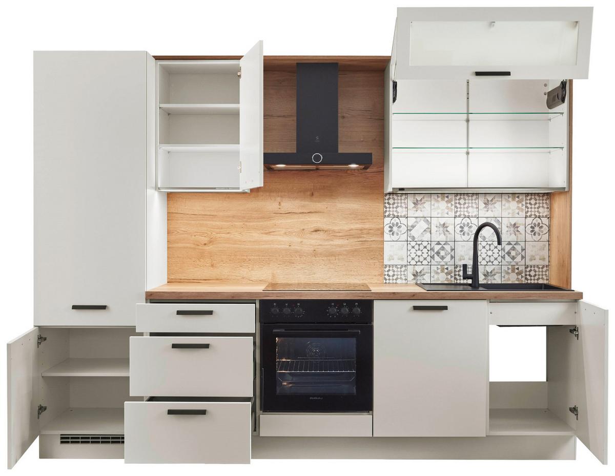 Küchenblock Sofia - Eichefarben/Magnolie, Design, Holzwerkstoff (293cm) - Vertico