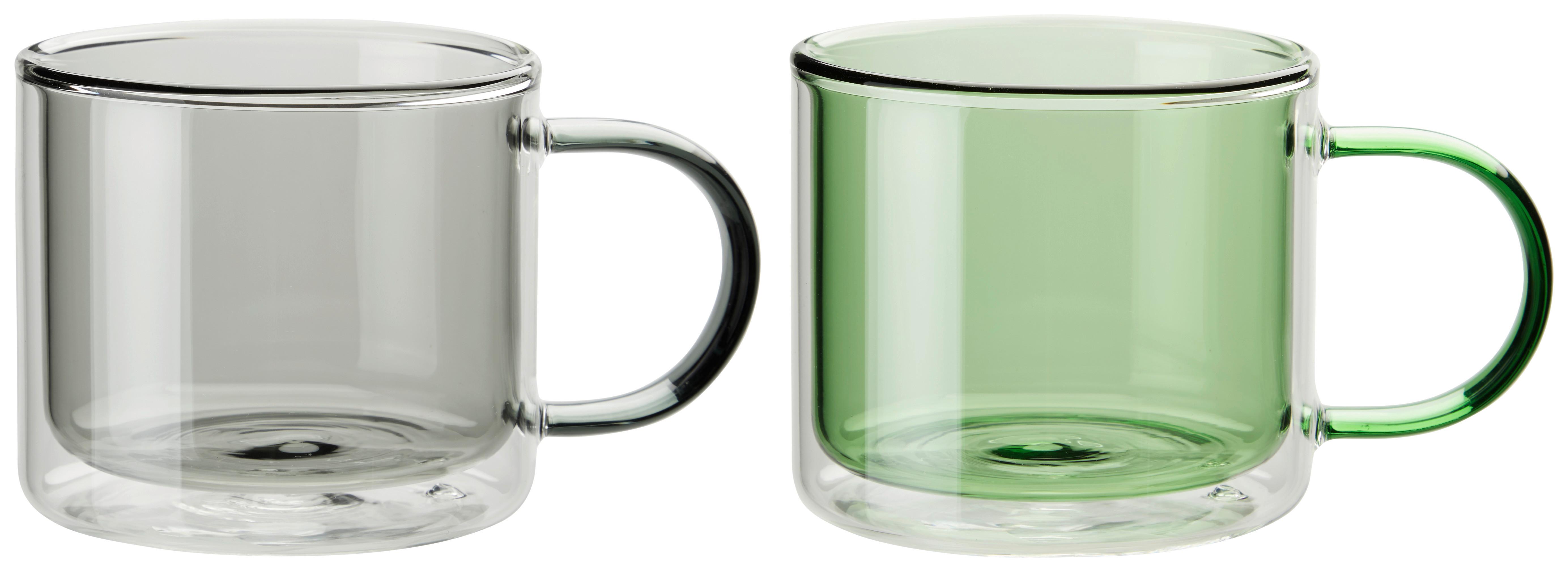 Tasse Tina - Grau/Grün, Basics, Glas (8,5/8cm) - James Wood