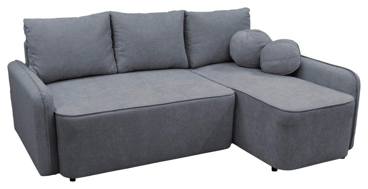 Ecksofa Fancy Grau 209x143 cm - Schwarz/Grau, Design, Textil (209/143cm) - MID.YOU