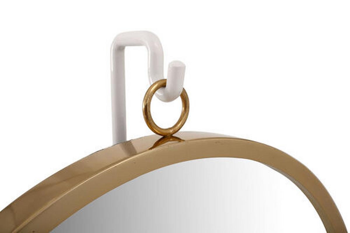 Tischspiegel Eleganca H: 75 Cm Metallrahmen Weiß/goldfarben - Goldfarben/Weiß, LIFESTYLE, Glas/Metall (41/75/14cm) - Kayoom