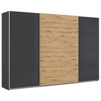 Schwebetürenschrank B: 315cm Feldkirch Grau/Eiche Dekor - Anthrazit/Eiche Artisan, MODERN, Holzwerkstoff (315/210/62cm)
