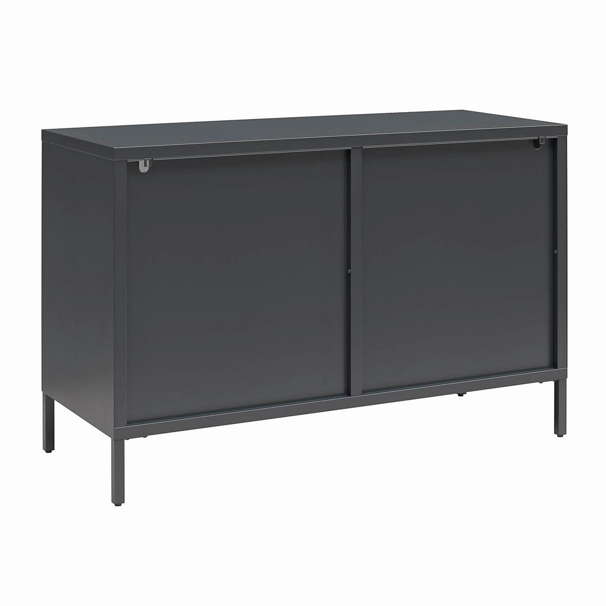 Kommode Luna Schwarz B: 100cm - Schwarz, Design, Glas/Metall (100/64/40cm) - MID.YOU