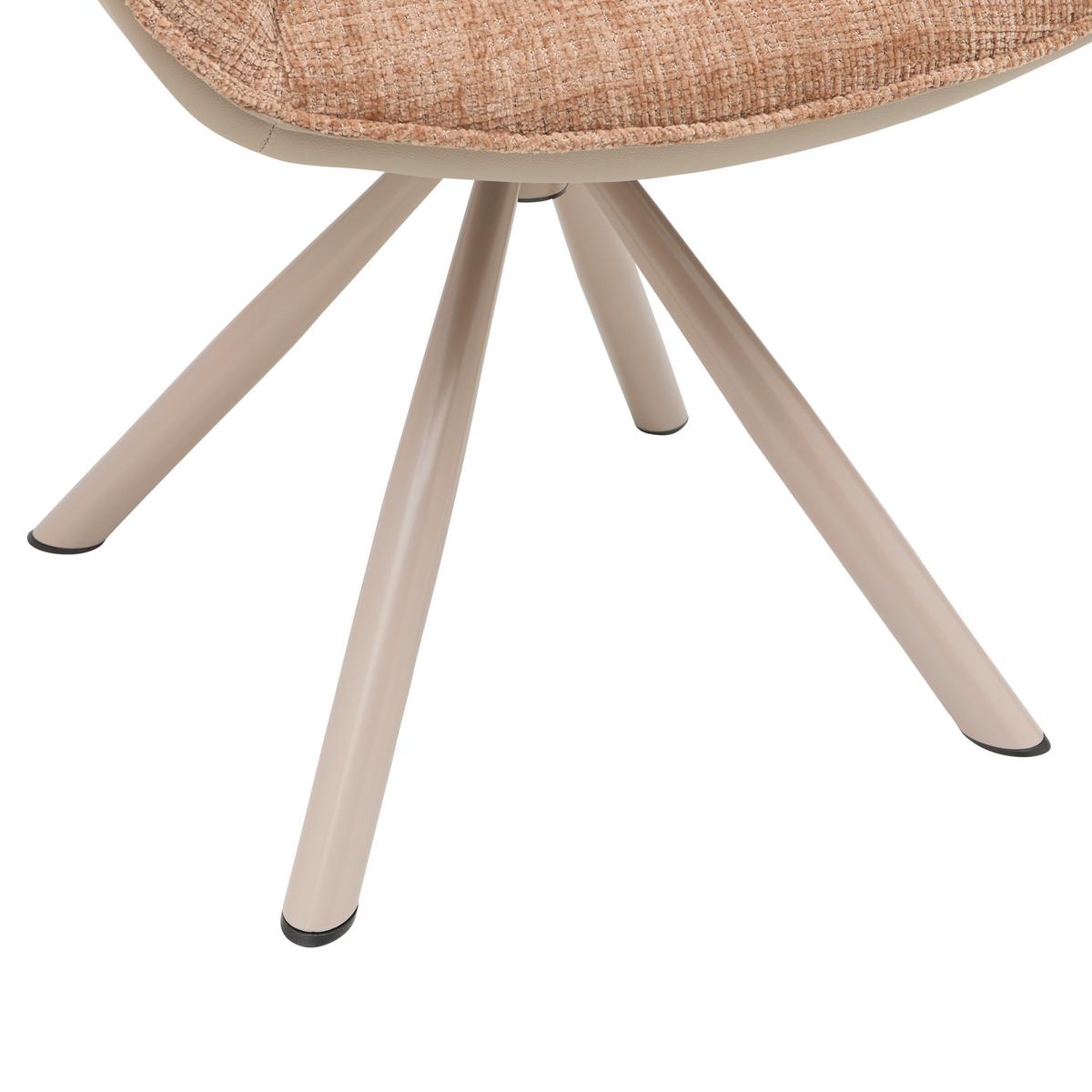 Stolička s podrúčkami EILEEN hnedá/sivá/béžová - hnedá/sivá, Modern, kov/textil (62/85/62cm) - Mömax