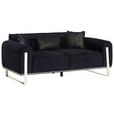 2-Sitzer-Sofa Bono Schwarz - Goldfarben/Schwarz, MODERN, Textil (180/83/90cm) - Luca Bessoni