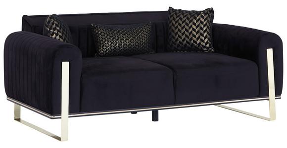 2-Sitzer-Sofa Bono Schwarz - Goldfarben/Schwarz, MODERN, Textil (180/83/90cm) - Luca Bessoni