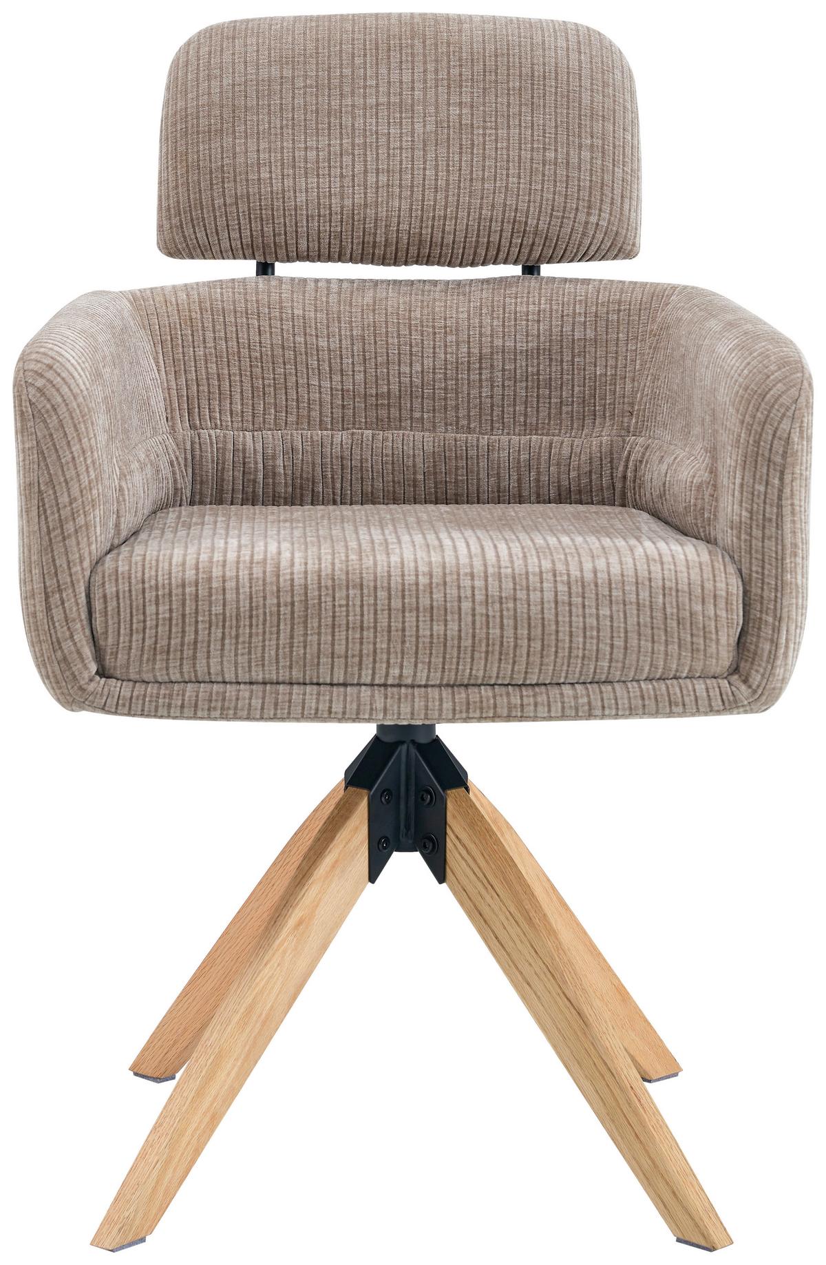 Armlehnstuhl Mattis Cord beige, B: 60 cm - Beige/Naturfarben, KONVENTIONELL, Holz/Textil (60/90/69cm) - Livetastic