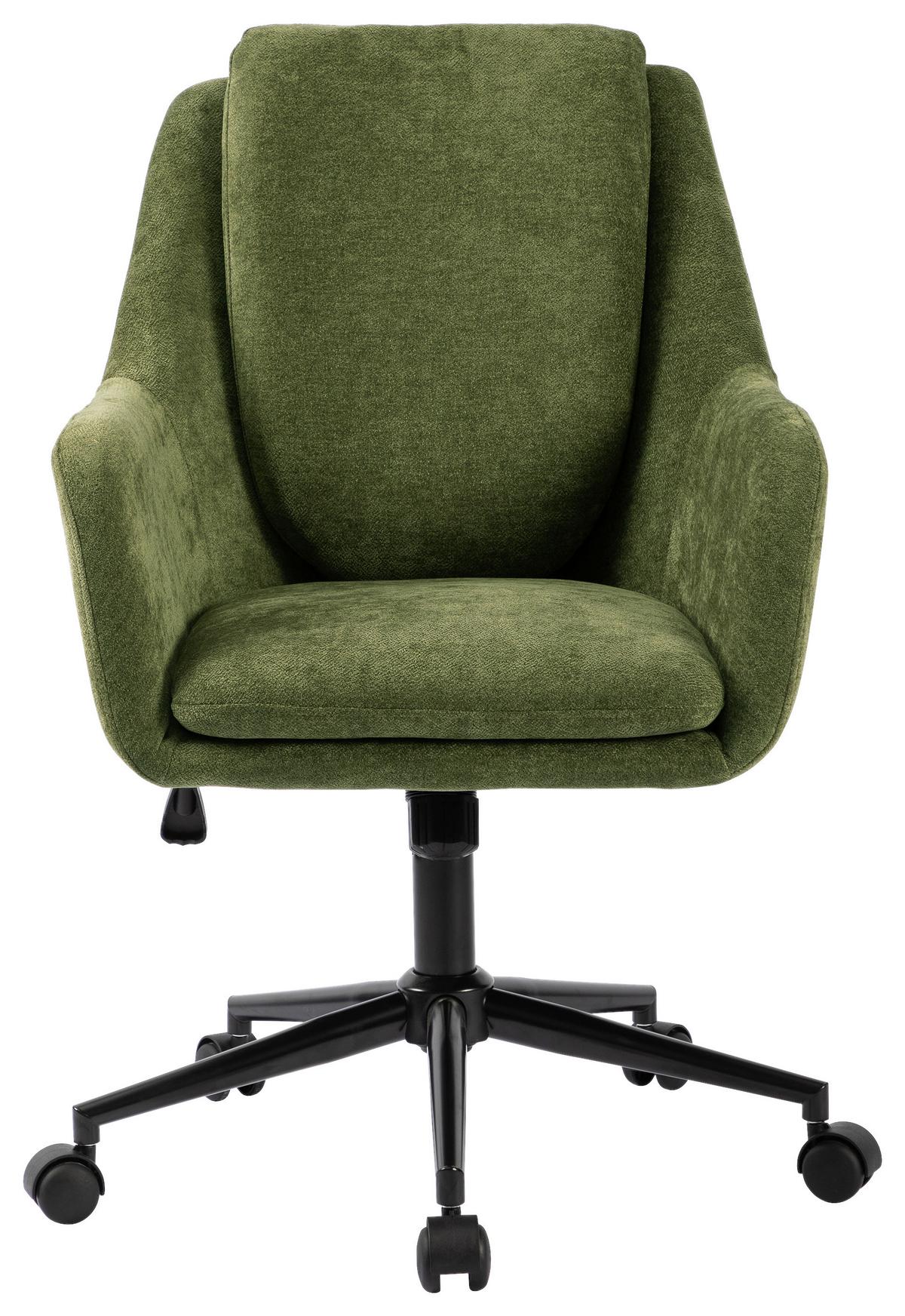 Drehstuhl Amalfi Grün B: 58 cm - Schwarz/Grün, MODERN, Kunststoff/Textil (58/91-99/71cm) - MID.YOU