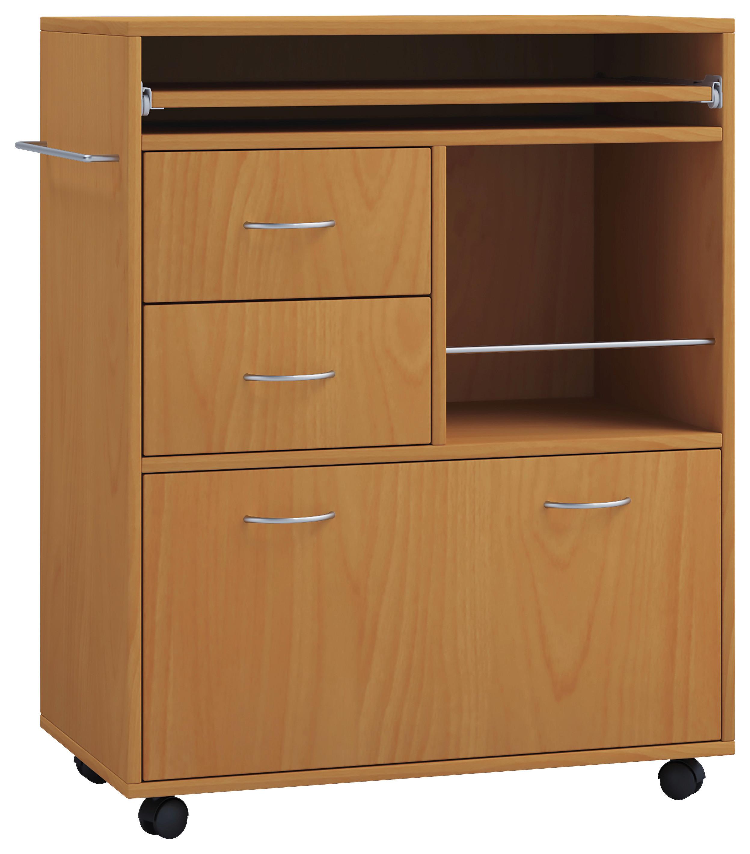 Univerzální vozík KICHA, dekor buk - barvy buku, Moderní, kov/kompozitní dřevo (70/40/86cm) - MID.YOU