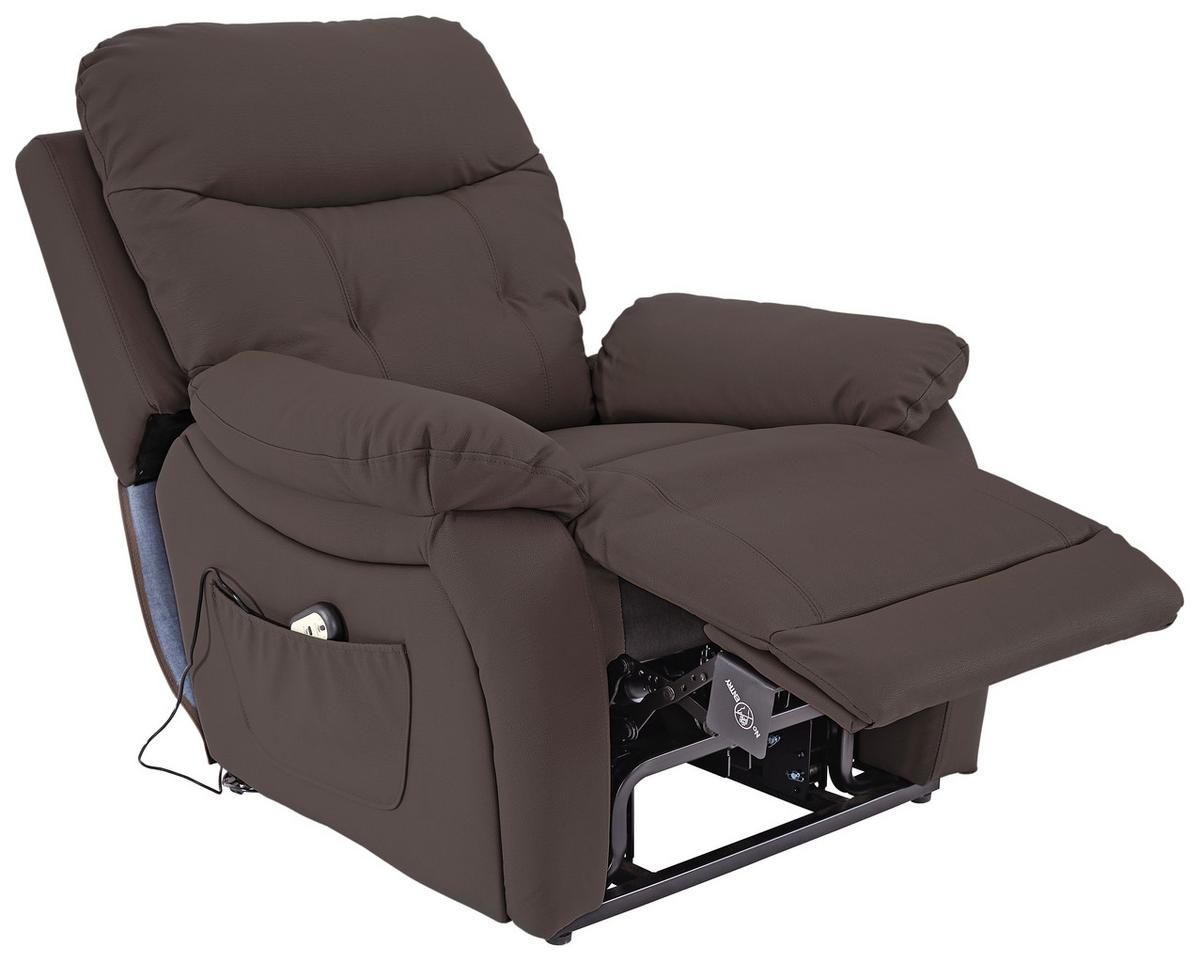 Fernsehsessel Elektrisch Mario Lederlook Braun - Schwarz/Braun, KONVENTIONELL, Kunststoff/Textil (89/107-79/94-165cm) - James Wood