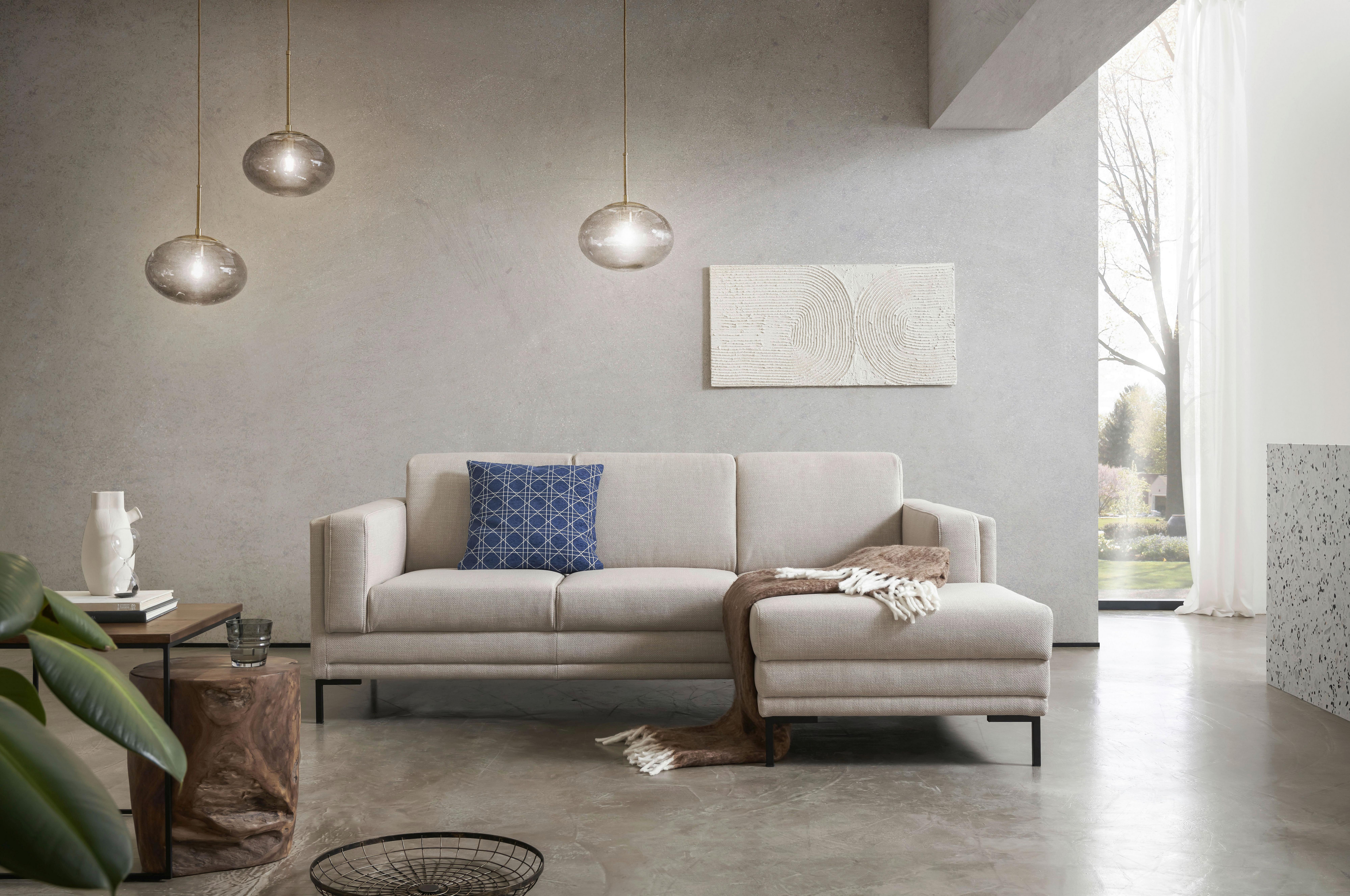 Ecksofa Looks Vii - Beige/Schwarz, Design, Textil (214/146cm) - LOOKS by W.Joop