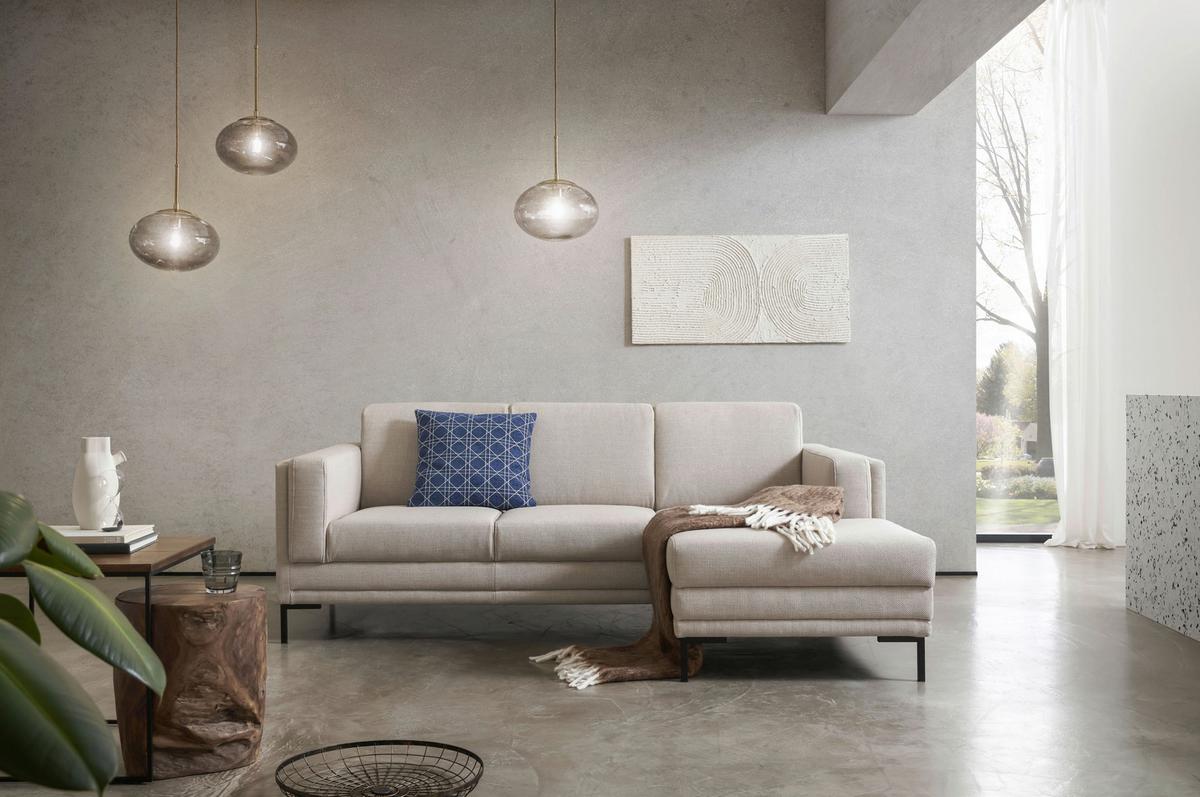 Ecksofa Looks Vii - Beige/Schwarz, Design, Textil (214/146cm) - LOOKS by W.Joop