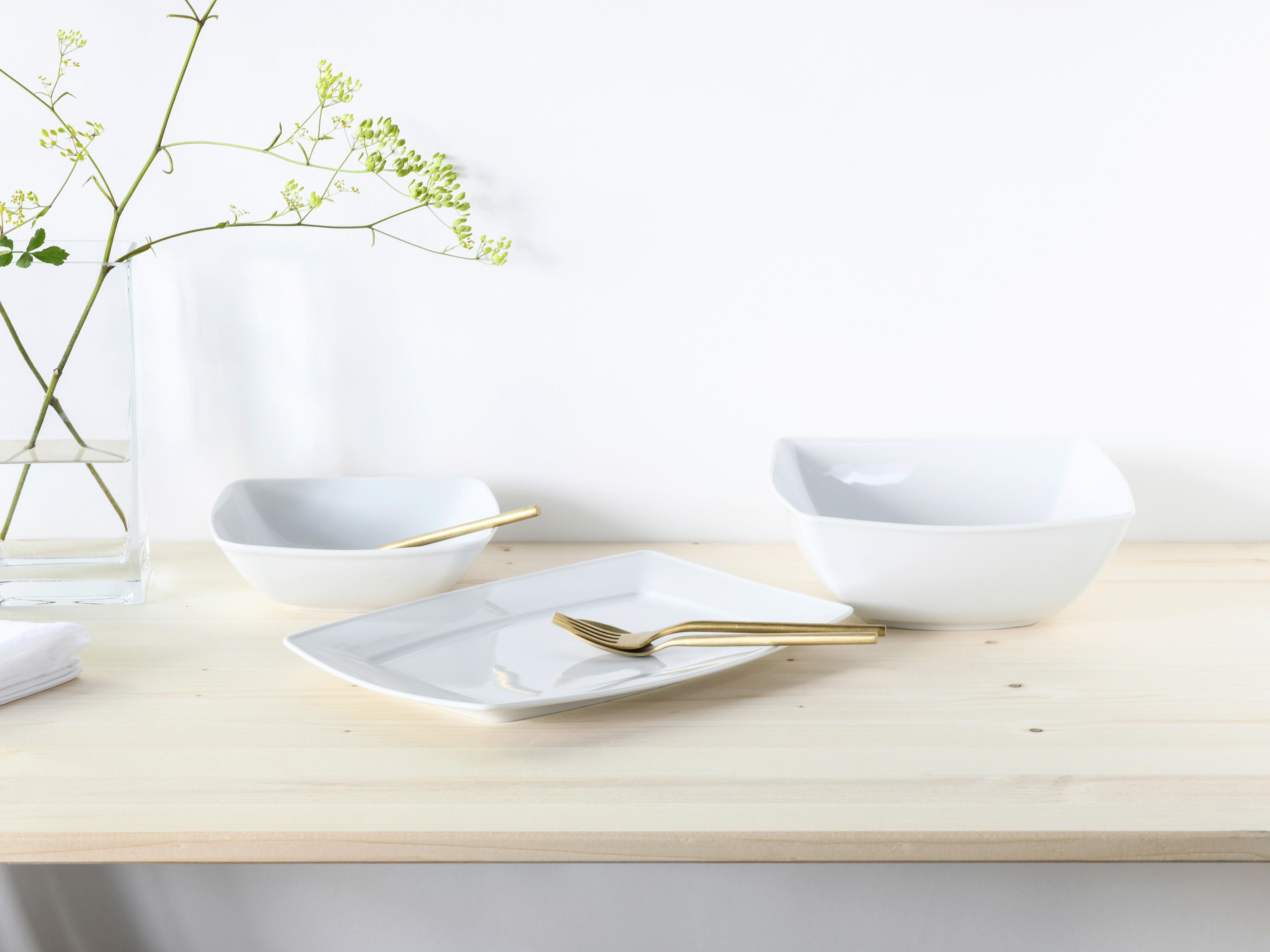 Servierset Victoria Porzellan 2x Schalen, 1x Platte - Weiß, Basics, Keramik - Creatable