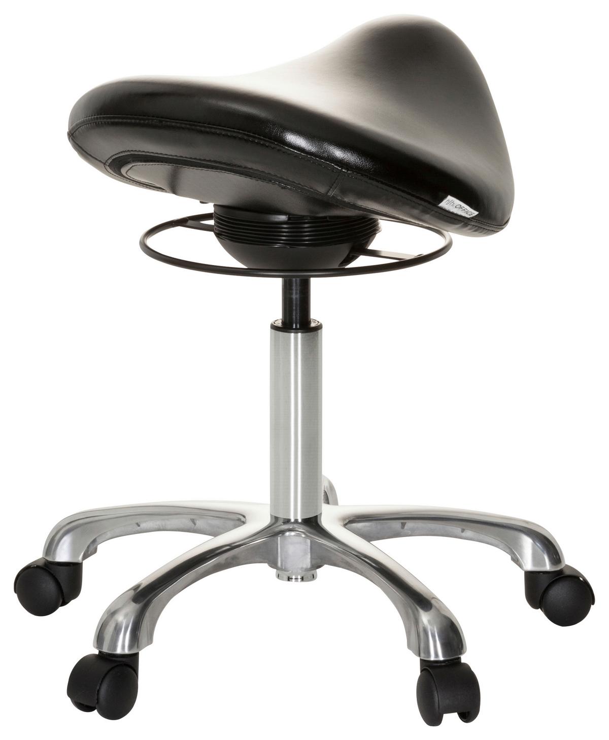 Bürohocker Ortho Sit Schwarz Bis 110 Kg - Silberfarben/Schwarz, Basics, Kunststoff/Textil (56/54/56cm) - MID.YOU