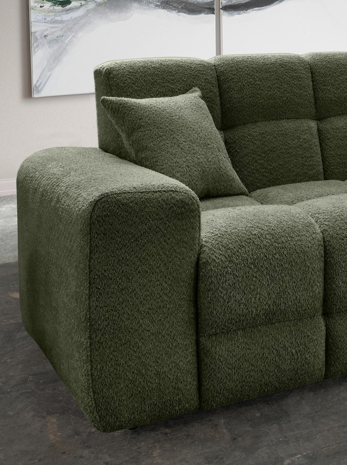 Viersitzer-Sofa Bosco, Dunkelgrün B: 300 cm - Waldgrün/Schwarz, MODERN, Textil (300/87/120cm) - Livetastic