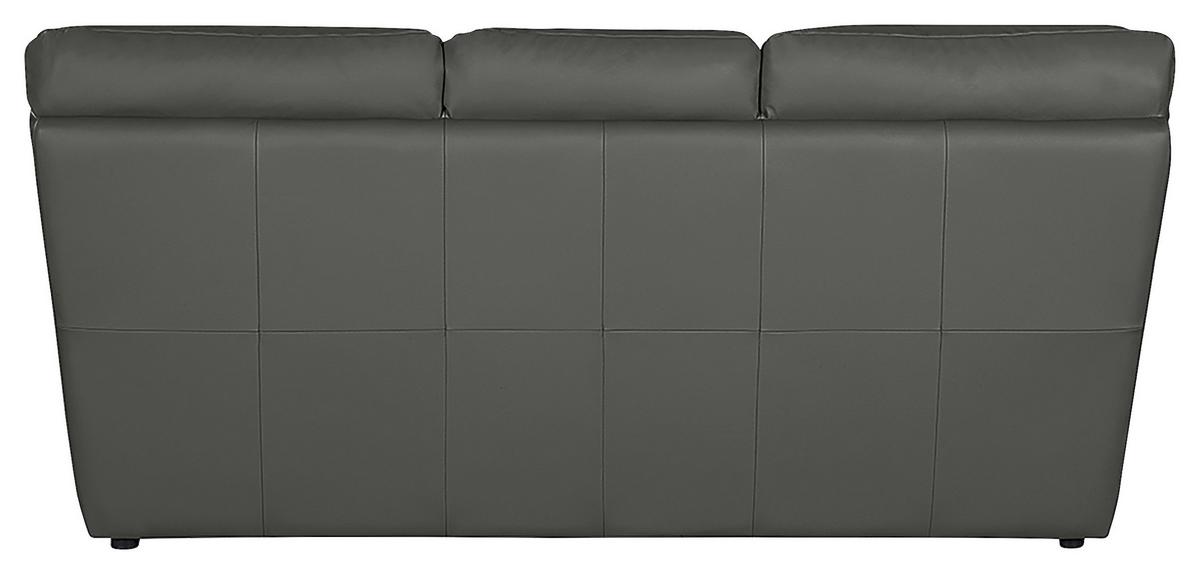 3-Sitzer-Sofa Oslo Anthrazit B: 205 cm - Anthrazit/Schwarz, Design, Leder (205/92/85cm) - Livetastic