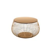 Couchtisch Roségold L: 72 cm - Roségold, Design, Glas/Metall (72/72/42cm) - Livetastic