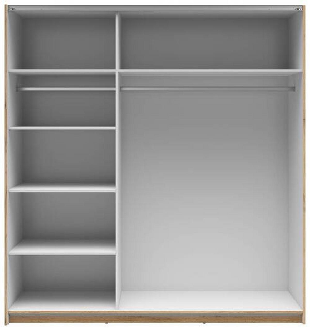 Schwebetürenschrank Tetrix - Eiche Wotan, MODERN, Holzwerkstoff (183/195,5/60cm) - MID.YOU