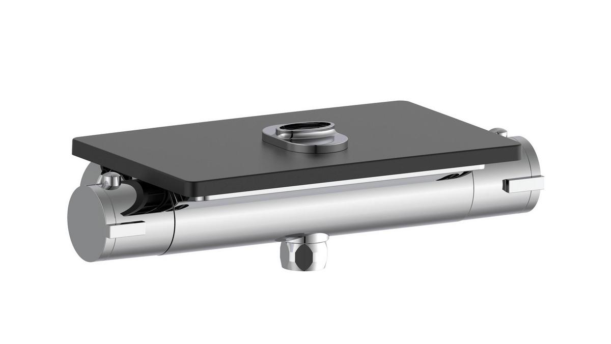 Brausegarnitur Grande Vita Schwarz verstellbar Anti-Kalk - Schwarz, Design, Kunststoff/Metall (26,8/75-118/38,6cm) - Schütte