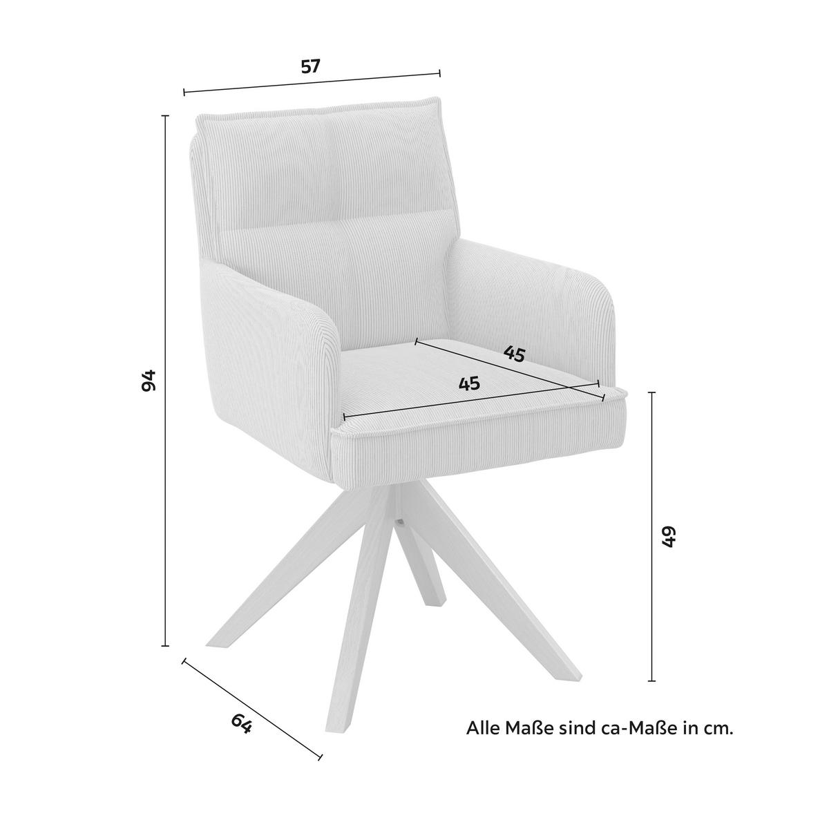 Stolička s podrúčkami FELINA - prírodná farba/svetlosivá, Modern, kov/drevo (57/94/64cm) - Bessagi Home