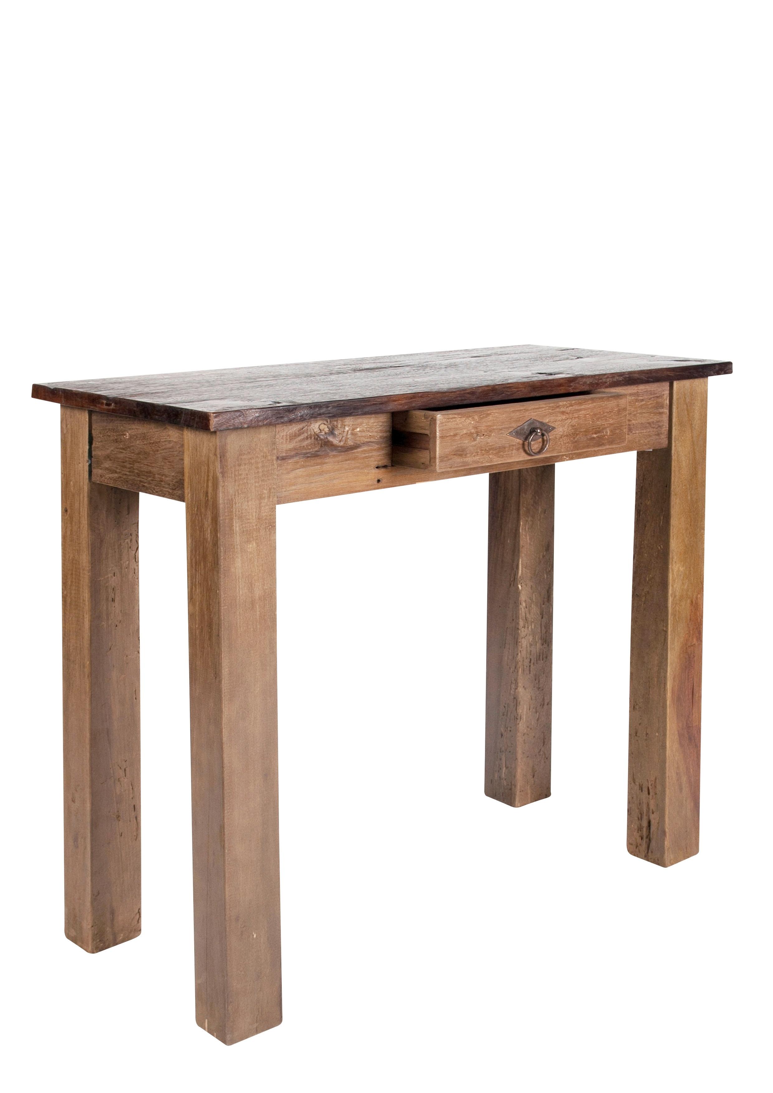KONSOLENTISCH Teakholz L: 78cm - Naturfarben/Braun, Design, Holz (78/80/40cm) - MID.YOU