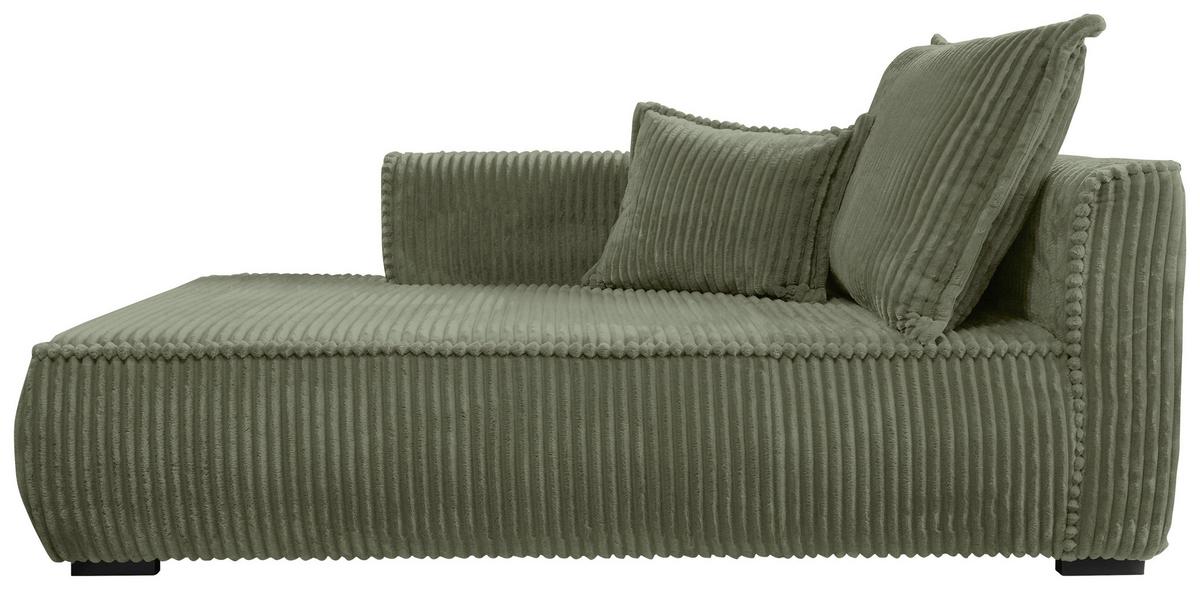 Recamiere Modena Links Grün, B: 208 Cm - Schwarz/Grün, Design, Textil (207/75/121cm) - MID.YOU