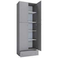 Skrinka na topánky Lona XXL, so zásuvkou, š. 70cm - čierna/sivá, Konventionell, kompozitné drevo/plast (70/200/39cm) - MID.YOU