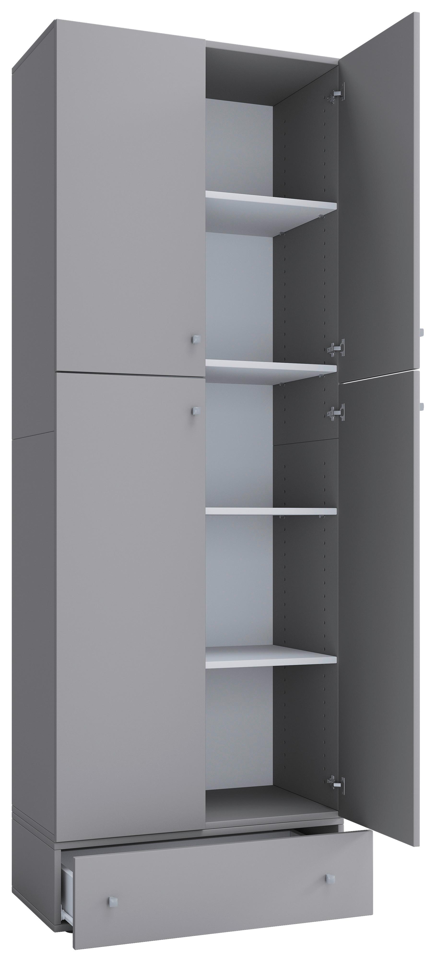 Schuhschrank Lona XXL Grau 4-Türig, 1 Lade B: 70 cm
