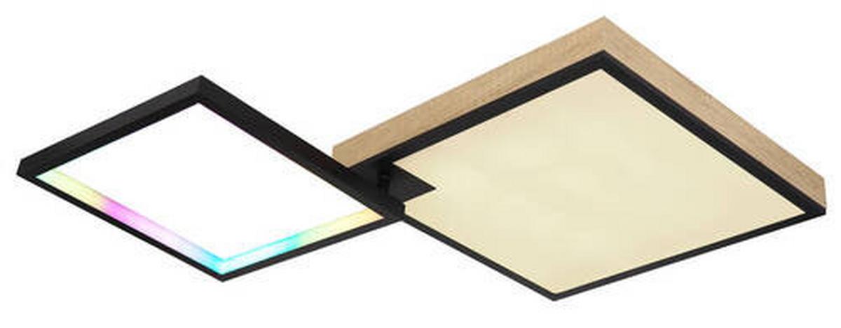 LED-Deckenleuchte 41392-40 - Dunkelbraun/Opal, Design, Holzwerkstoff/Kunststoff (85,5/55/10cm) - Globo